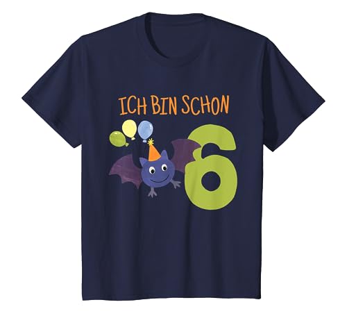 Kinder Sechs Jahre | 6. Geburtstag | Jungen und Mädchen Fledermaus T-Shirt von Zootiere Geschenke Kindergeburtstag by 83-Tees