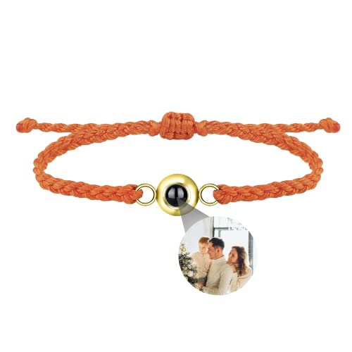 Benutzerdefinierte Foto Armband für Paare Personalisierte Foto Projektion Armband Einstellbare handgemachte geflochtene Seil Handgelenk Armreif Ich liebe dich Projektion Armband in 100 Sprachen von Zopmopae