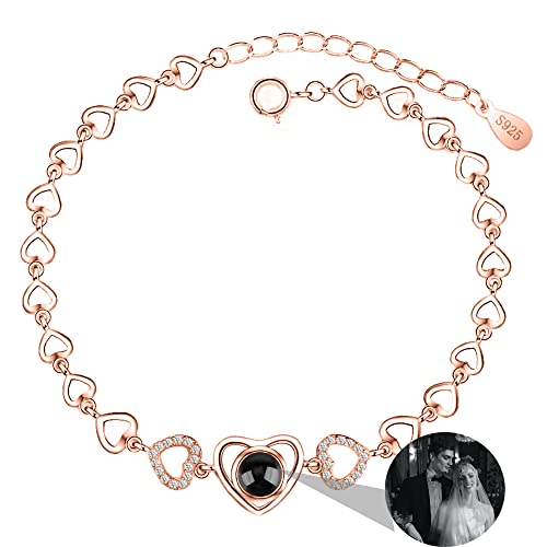 Personalisiertes Foto Armband Benutzerdefinierte Bild Projektions Armbänder Ich liebe dich Armband 100 Sprachen Projektions armband Herz Projektions Armband mit Bild im Inneren für Frauen Männer von Zopmopae