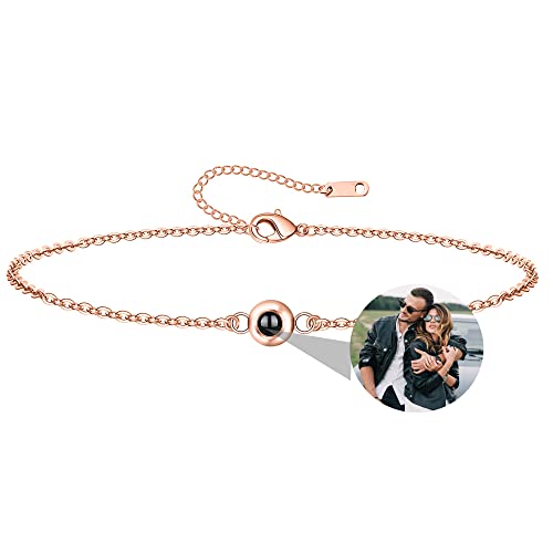 Personalisiertes Foto Armband Personalisiertes Foto Projektions Armband Kreis Foto Armbänder mit Bild im Inneren für Frauen, Mädchen, Mama, Oma, Bild-Armband für Weihnachten, Jahrestag, Geburtstag von Zopmopae