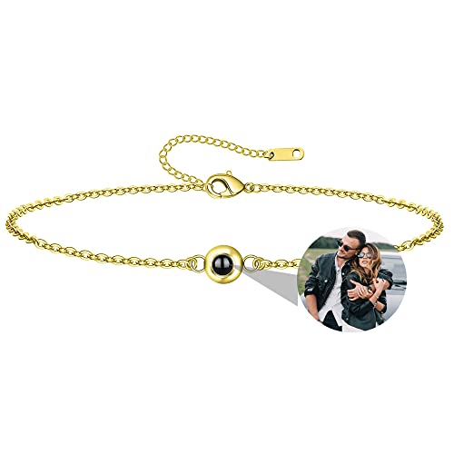 Personalisiertes Foto Armband Personalisiertes Foto Projektions Armband Kreis Foto Armbänder mit Bild im Inneren für Frauen, Mädchen, Mama, Oma, Bild-Armband für Weihnachten, Jahrestag, Geburtstag von Zopmopae