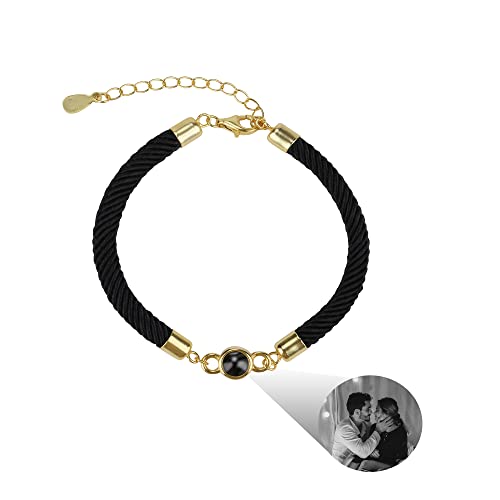 Zopmopae Personalisiertes Fotoprojektions-Armband für Männer Frauen Personalisiertes Kreis-Foto-Armband Ich liebe dich Armband 100 Sprachen Paar-Armband für Sie Ihn von Zopmopae