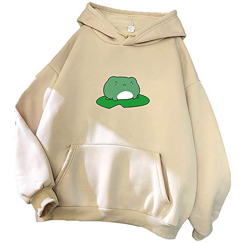 Kawaii Frosch Hoodie Frauen Skateboarding Frosch Kapuzenpullover Langarm Pullover Sweatshirt Tops mit Tasche für Mädchen Frauen von Zopmopae