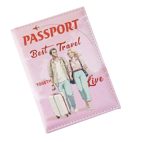 Zqkimzi Passport Cover, Printing Couple Passport Holder, Credit Card Boarding Pass Wallet, Travel Accessories Couples, Women, Kids, Ideal for Study Abroad Vacations, Pink, Blue Zqkimzi Passport Cover, Printing Couple Passport Holder, Credit Card Boarding Pass Wallet, Travel Accessories Couples, Women, Kids, Ideal for Study Abroad Vacations, Pink, Blue von Zqkimzi