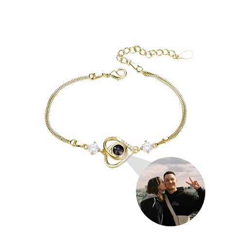 Benutzerdefinierte Armband mit Bild im Inneren personalisierte Foto Projektion Armband Ich liebe dich Armband Liebe Herz Charme Armband für Frauen Geburtstag Weihnachten Muttertag Schmuck Geschenk von ZqlDDayUP