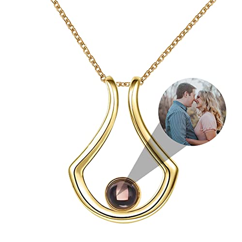 Benutzerdefinierte Foto Projektion Halskette mit Bild im Inneren personalisierte Unendlichkeit Halskette 925 Sterling Silber Teardrop Anhänger Halskette Bild Halskette Schmuck Geschenke für Frauen von ZqlDDayUP