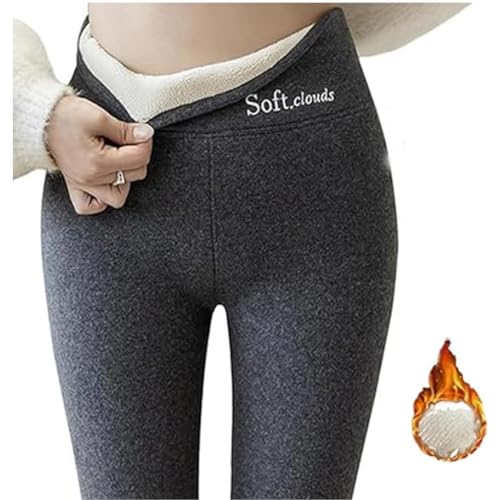 Thermo Leggings Damen Outdoor mit Fleece Winter Leggings Damen Gefüttert Leggins Taschen Hohe Taille Yoga Fitness Training Sport Leggings Casual Warm Winter Solid Pants Fleece Leggings(A1 DG,XXL) von Zshosam