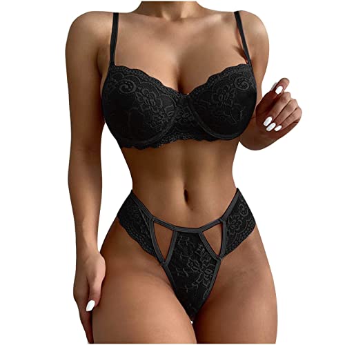 Zshosam Erotische Dessous-Set Damen Sexy Königsblau Erotik BH Lingerie Höhe Taille Reizwäsche Nachtwäsche Lace Spitze Unterwäsche und Slip Set Bodysuits Nachthemd Frontverschluss Babydoll Frauen von Zshosam