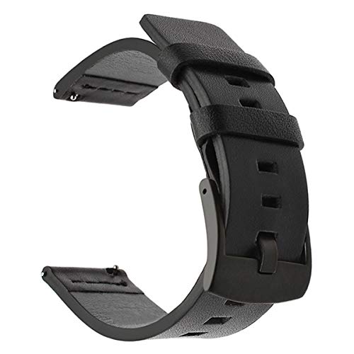 Echtes Leder Uhrenarmband für Sportuhrenarmband Schnellverschluss, Schwarz Schwarz, 22mm von ZssmGood