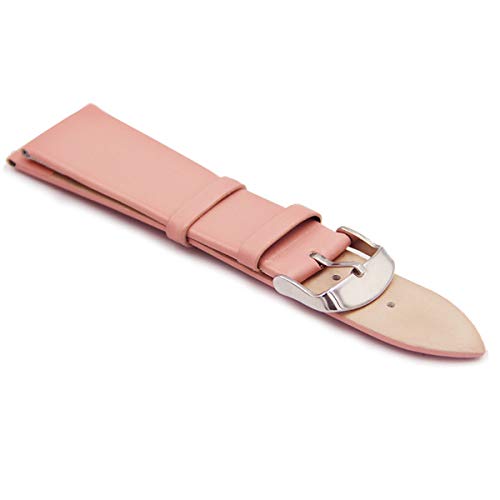 Uhrenarmbänder Lederarmbänder 12mm 14mm 16mm 18mm 20mm 22mm Uhrenzubehör Damen Herren Brown Black Belt Band, Pink, 16mm von ZssmGood