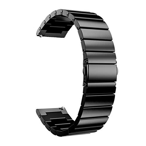 Uhrenarmband Edelstahl Ersatz Smart Watch Link Armband, Schwarz, 18mm von ZssmGood