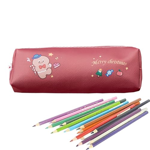 Zubehors Weihnachts-Bleistifttasche | Süßes Federmäppchen mit Reißverschluss - Robuste Stifttasche, vielseitige Weihnachtsdekoration für Schule, Reisen, Stifte Zubehors Weihnachts-Bleistifttasche | Süßes Federmäppchen mit Reißverschluss - Robuste Stifttasche, vielseitige Weihnachtsdekoration für Schule, Reisen, Stifte von Zubehors