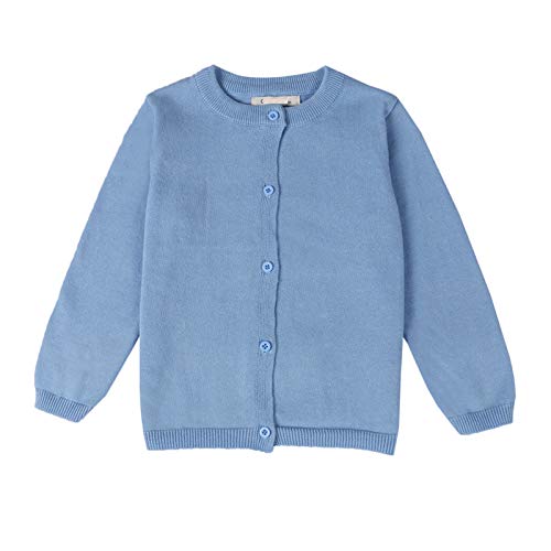 ZumZup Kinder Strickjacke für Mädchen Jungen Basic Cardigan Übergangsjacke Kurz Stricken Jacke Aquablau 4 Jahre Alt(für ca. 110cm) von ZumZup