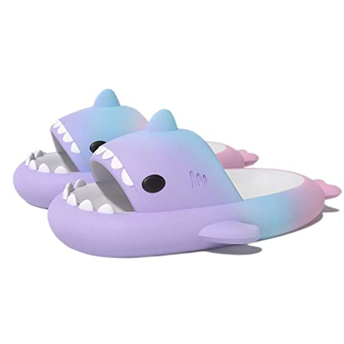 Sharkies Shoes, Cute Cloudy Shark Slides Erwachsene, Shark Two-Tone Hausschuhe Unisex (Purple Blue Pink, adult, women, numeric_36, numeric_range, eu_footwear_size_system, numeric_37, medium) von Zureto