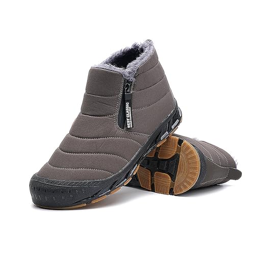 Winter Pro 2.0-Wasserfeste Barfußschuhe, Outdoor Waterproof Barefoot Shoes Herren Damen Unisex Herbst (Grey, Erwachsene, Damen, 42, Numerisch, EU Schuhgrößensystem, M) von Zureto