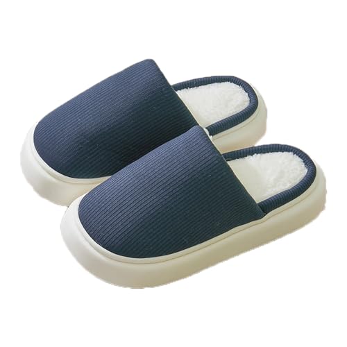 Zureto AIRFLOPPY Hausschuhe Vogue 2.0 ORIGINAL Unisex Baumwolle Winter Plüsch Warme Rutschfeste (Dunkelblau, Erwachsene, Damen, 40, Numerisch (von/bis), EU Schuhgrößensystem, 41, M) von Zureto