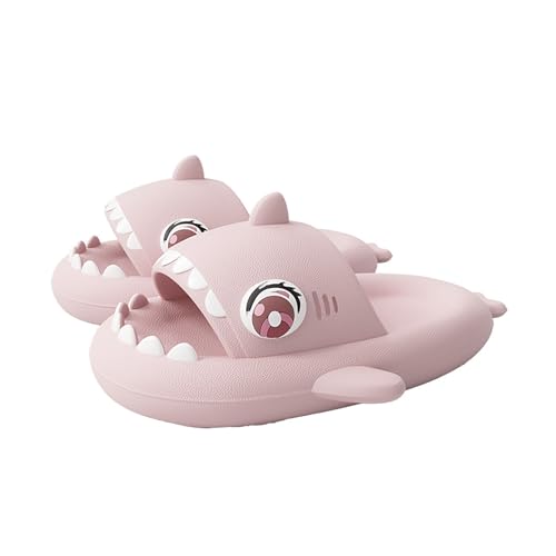 Zureto Big Eye Shark Slides, Original süße lustige 3D Big Eye Shark Cartoon Tier Hausschuhe Sandalen (Pink, Erwachsene, Damen, 38, Numerisch (von/bis), EU Schuhgrößensystem, 39, M) von Zureto