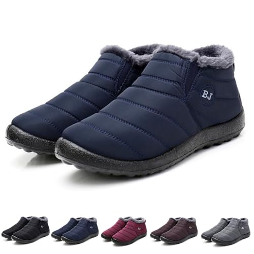 Zureto Boojoy Winterschuhe, Boojoy Wasserdichte, Warme, Rutschfeste Outdoor-Winterschuhe FüR Herren Und Damen (Blue, Erwachsene, Damen, 42, Numerisch, EU Schuhgrößensystem, M) von Zureto