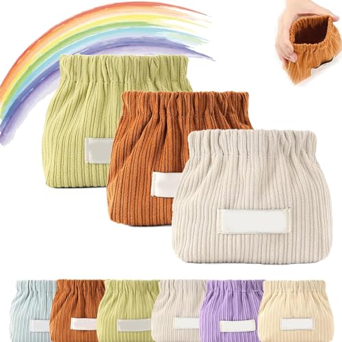 Zureto Corduroy Popper Organizer, Corduroy Elastic Hair Tie Organizer, Corduroy Elastic Storage Bag, Portable Travel Corduroy Elastic Storage Bag (3 Stück-A) von Zureto