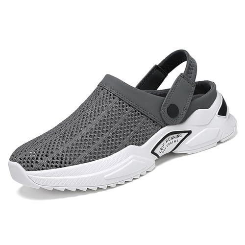 Zureto Orthopädische Sommersandalen mit Aussparung für Herren weich atmungsaktiv mit Fußgewölbeunterstützung (Grey, Erwachsene, Herren, 40, Numerisch, EU Schuhgrößensystem, M) von Zureto