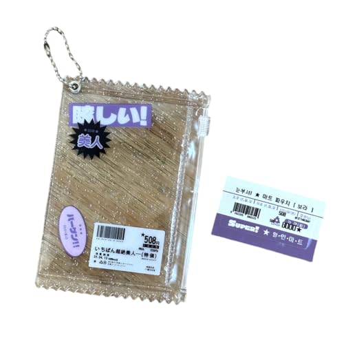 ZwaitL Schlüsselanhänger, koreanisch inspiriert, transparent, Süßigkeiten, Reißverschluss, Schlüsselanhänger, Kartenhalter, Taschenanhänger, Zubehör, kleiner Fotokartenschutz, violett ZwaitL Schlüsselanhänger, koreanisch inspiriert, transparent, Süßigkeiten, Reißverschluss, Schlüsselanhänger, Kartenhalter, Taschenanhänger, Zubehör, kleiner Fotokartenschutz, violett von ZwaitL