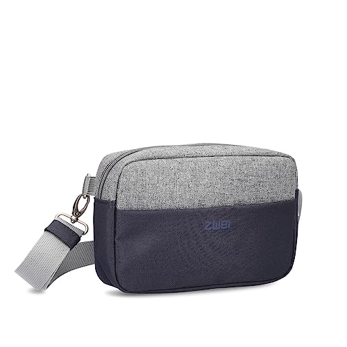 Damen Hip Bag Kim KIH30 Wasserabweisende Bauchtasche 1 Liter (24 x 15 cm) aus hochwertigem Hydroflex-Kunstleder, strapazierfähige Crossbody Bag, 3-in-1 Brusttasche, Gürteltasche & Hüfttasche (Ink) von Zwei