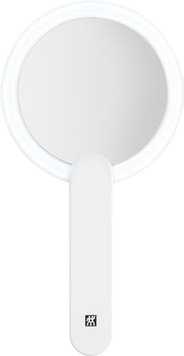ZWILLING Kosmetikspiegel (10x Vergrößerung, LED Wiederaufladbar, 360 Grad drehbarer Griff, Tageslichtweiß), Premium, Weiß von ZWILLING