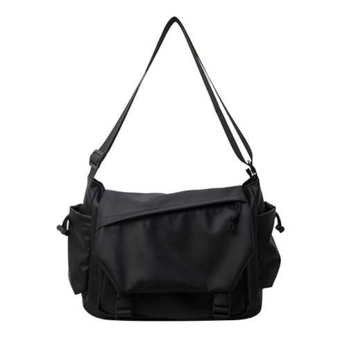Umhängetasche mit großem Fassungsvermögen, für Damen und Herren, Oxford-Stoff, mit verstellbarem Riemen, mehrere Taschen, Nachrichten-Tasche, Schwarz Umhängetasche mit großem Fassungsvermögen, für Damen und Herren, Oxford-Stoff, mit verstellbarem Riemen, mehrere Taschen, Nachrichten-Tasche, Schwarz von Zxfdsfdbnm