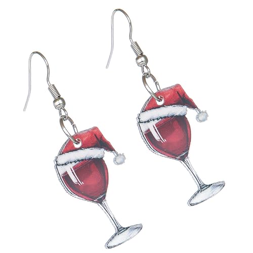 Zxfdsfdbnm Weinglas-Ohrringe mit Weihnachtsmotiven, einzigartige Ohrringe, Weihnachtskleid, Ohrringe für Feiertage, Partys und Versammlungen Zxfdsfdbnm Weinglas-Ohrringe mit Weihnachtsmotiven, einzigartige Ohrringe, Weihnachtskleid, Ohrringe für Feiertage, Partys und Versammlungen von Zxfdsfdbnm