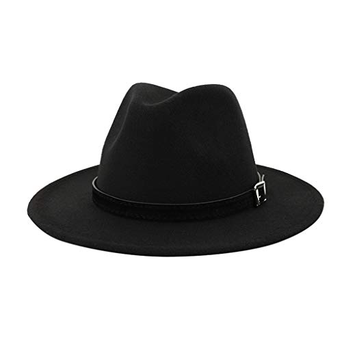 Zylione Fedora-Hut für Herren und Damen, Baumwollfilz, Fedora-Hut, großes Kostüm, Zubehör für Herren, Panama-Kappe, knautschbar, für Reisen, B-schwarz, Einheitsgröße von Zylione