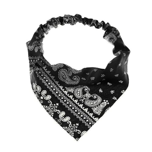 3 Stück florale elastische Haarschals, Stirnbänder, Haarbandanas, Kopftuch, Chiffon, Turban, Dreieckstücher für Frauen und Mädchen, Haarschmuck Damenfahrrad Tiefeinsteiger (Black, One Size) von aaSccex