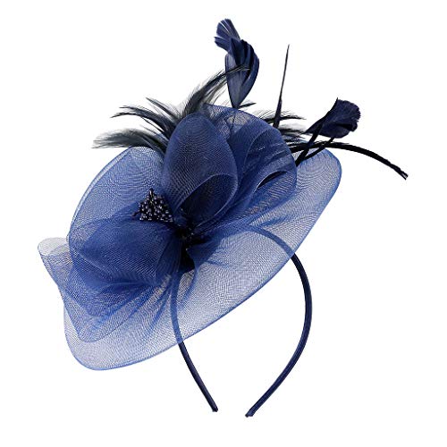 Bridal Tea Party Fascinator Britisches Damen-Stirnband Stirnband Fahrrad (Navy, One Size) von aaSccex