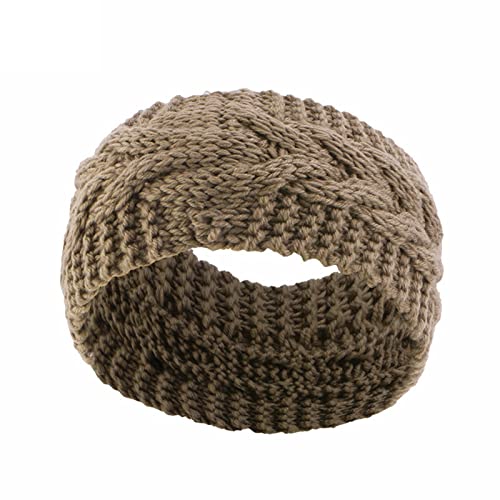 Damen Wollstirnband Warmes Stirnband Modisches Strickstirnband 80 Er Jahre Outfit Damen (Khaki, One Size) von aaSccex