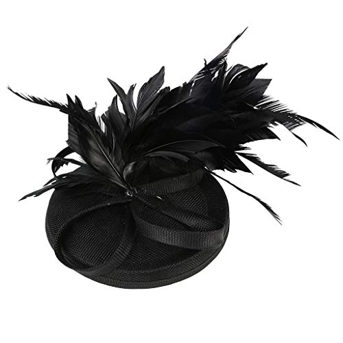 Damen- für Perlen -Hut Fascinators, süßes Kopfbedeckungs-Stirnband für Hochzeiten Squash Schläger Schutz (Black, One Size) von aaSccex