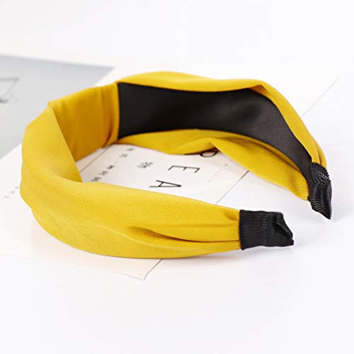 Einfaches Haarbügel Frauen süße Mode Haarbandkopf Haarknoten Fashion-Haarhaare Mädchen Stirnband Fahrrad (Yellow, One Size) von aaSccex