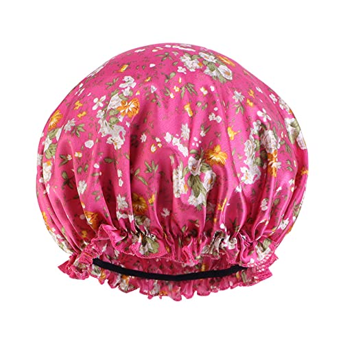 Frauen Hut Mütze Haar Turban Wrap Turban Hüte Bad Duschhaube Badehut Haarschutz Duschhauben Kopfbedeckung Herren Fahrrad (Hot Pink, One Size) von aaSccex