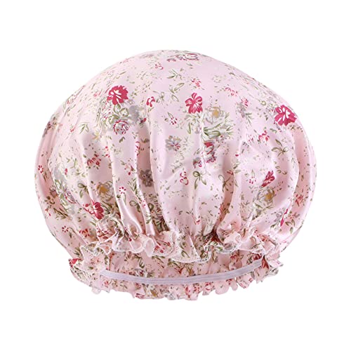 Frauen Hut Mütze Haar Turban Wrap Turban Hüte Bad Duschhaube Badehut Haarschutz Duschhauben Kopfbedeckung Herren Fahrrad (Pink, One Size) von aaSccex