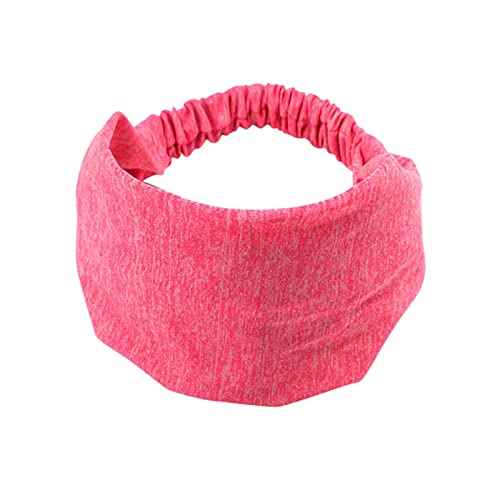 Frauen geknotetes Turban-Kopfwickel-Stirnband Breites elastisches Stirnband Sport Yoga Jogging Outfit Damen (Pink, One Size) von aaSccex