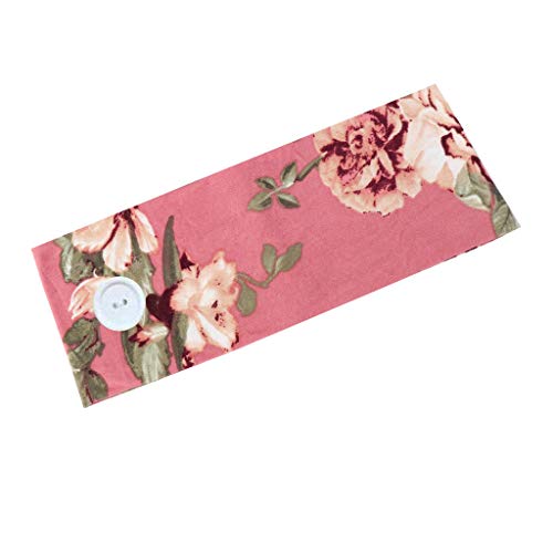 Headband mit Knopf trägt Ohren Wrap Head Content- Haarreif für Haarreifen Stirnbänder Damen Winter Set (Pink, One Size) von aaSccex