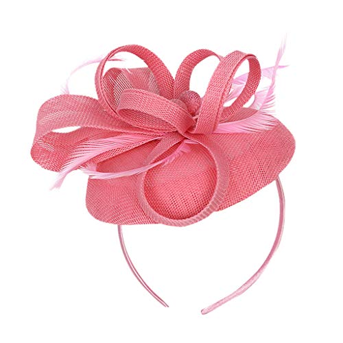 Hochzeit Casual Clip Frauen Haar Fascinator Kopfschmuck Handgefertigtes Stirnband Stirnbänder Mädchen 7 Jahre (Pink, One Size) von aaSccex