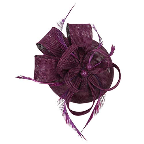 Hochzeit Casual Clip Frauen Haar Fascinator Kopfschmuck Handgefertigtes Stirnband Stirnbänder Mädchen 7 Jahre (Purple, One Size) von aaSccex