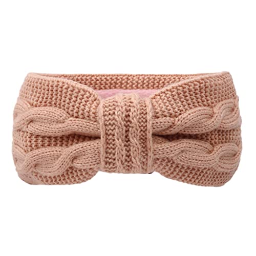 Hüte Solide Häkeln Splice Bow Lässige Damen Outdoor Knit Holey Stirnband Stirnband Laufstirnband Damen Winddicht (Pink, One Size) von aaSccex