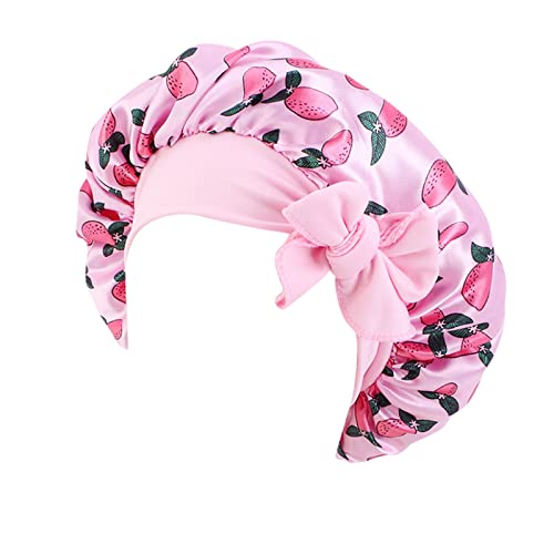 Kinder Jungen Hut Mütze Haar Turban Wickel Turban Hüte Bad Duschhaube Badehut Haarschutz Duschhauben Schlummertrunk Stirnbänder Mädchen 7 Jahre (Hot Pink, One Size) von aaSccex