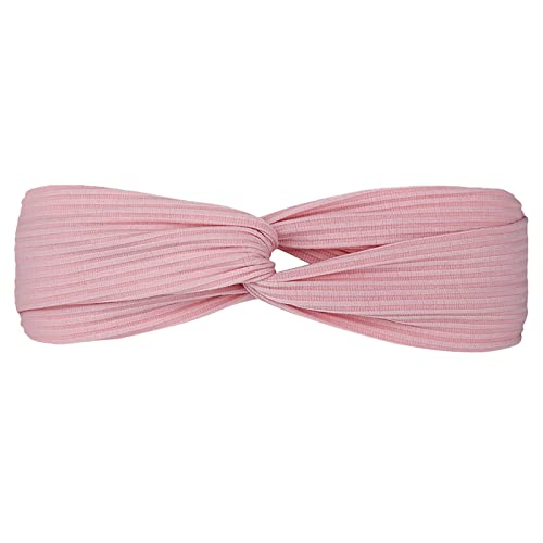 Koreanisches gestricktes Haarband für Damen, festes, elastisches Sportband, Yoga-Stirnband, Laufstirnband Laufstirnband Damen Reflektierend (Pink, One Size) von aaSccex