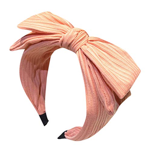 Solid Bow Stirnband für Damen, kreatives Kopfbedeckungszubehör, Stirnband Ohrenschützer Damen (Pink, One Size) von aaSccex