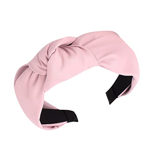 Solid Hoop Hairband Frauen Sweet Head Knot Stirnband Haar Mode Haarnadel Krawatte Stirnband Elastische Stirnbänder (Pink, One Size) von aaSccex