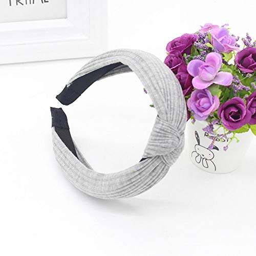 Stirnband Hairband Bow Knot Tie Headwrap Hair Band Hoop Stirnband Kaufen Damen (Grey, One Size) von aaSccex