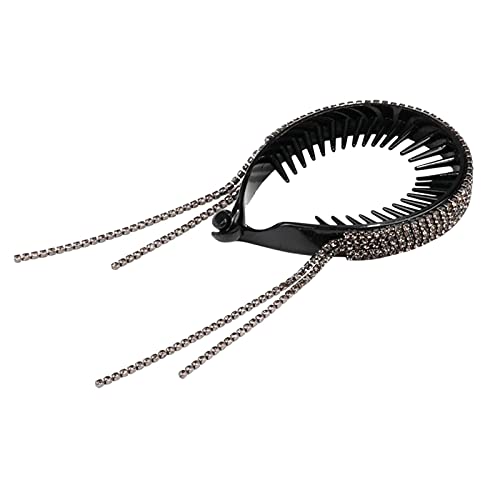 Strass Haare eleganter Artefakt Kopfbedeckung Kopf Quasselhaare Fahrrad Stirnband Unter Helm (A, One Size) von aaSccex