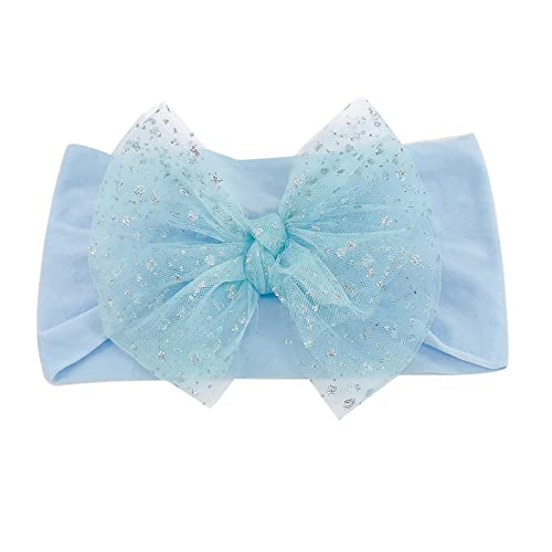 Super Stretch weiches Knoten Baby Girl Haarbänder mit Haarbögen Headbend für Neugeborene Baby Girls Kleinkinder Kinder Stirnband Yoga (Blue, One Size) von aaSccex