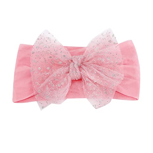 Super Stretch weiches Knoten Baby Girl Haarbänder mit Haarbögen Headbend für Neugeborene Baby Girls Kleinkinder Kinder Stirnband Yoga (Pink, One Size) von aaSccex